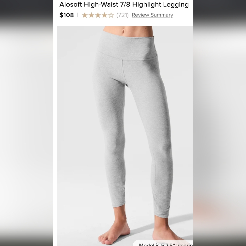 ALO Yoga AloSoft Light Gray Leggings